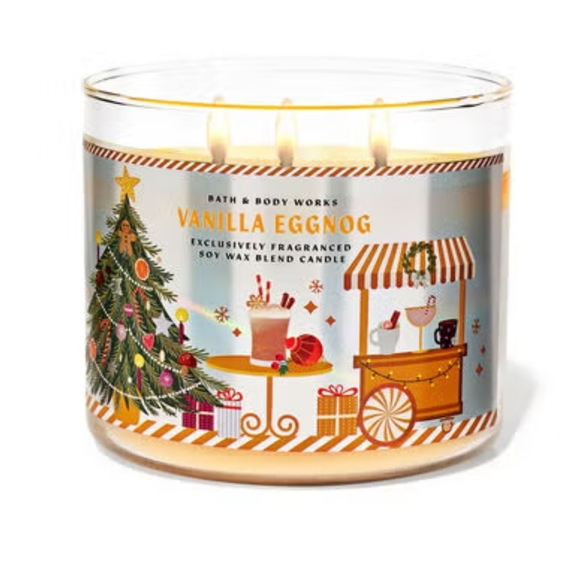 🛍BOGO 50% OFF🕯NWT‼️Bath & Body Works "Vanilla Eggnog" 3-wick Candle - Picture 7 of 10